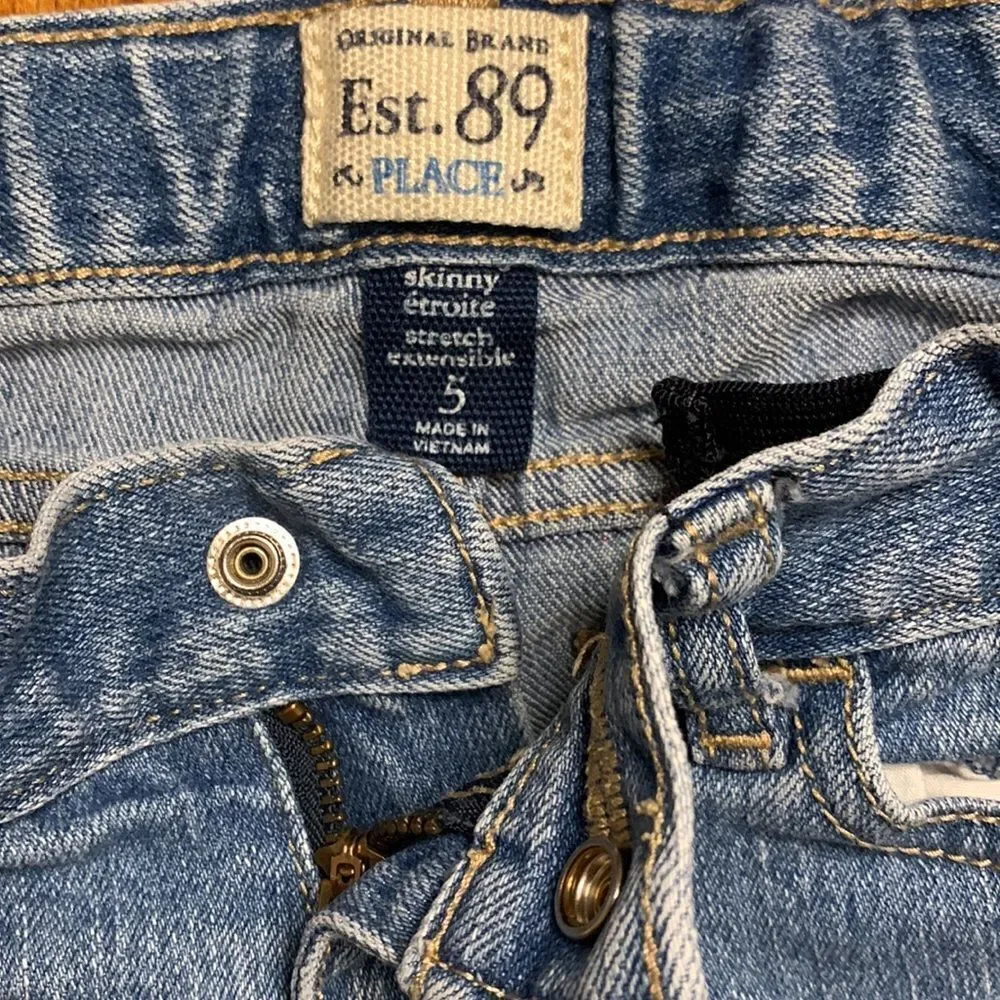 Childrens place jeans size 5 skinny stretch light wash jeans cotton spring
